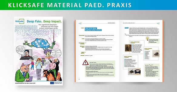 Titelbild zu  klicksafe Material Deep Fake. Deep Impact.